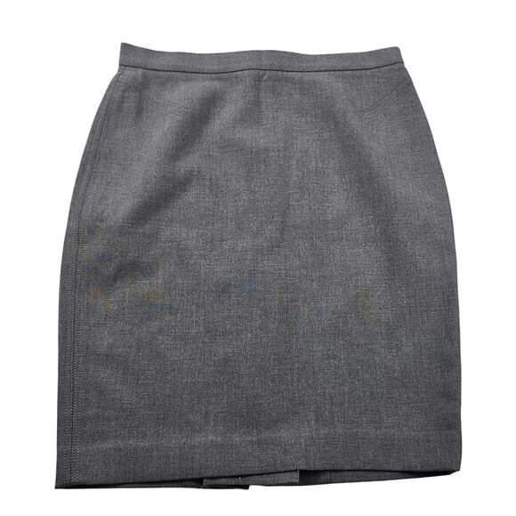 NWT ann taylor grey lined pencil skirt business career mid length modest sz 4 - Picture 1 of 7